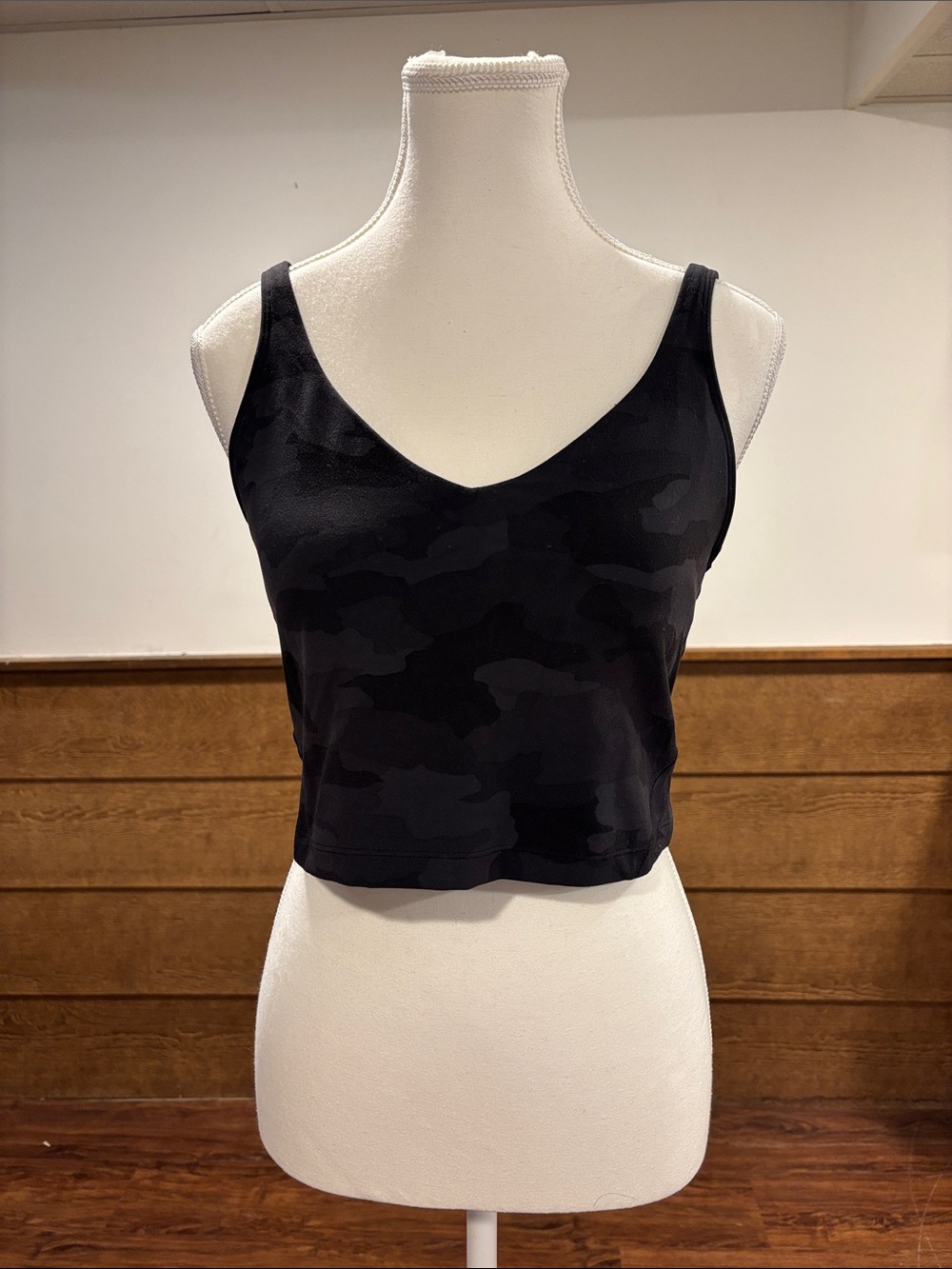 lululemon athletica Black Camouflage Scoop Crop Tank